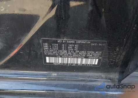 2017 Subaru Impreza 2.0I Sport z USA, uszkodzony, nr VIN 4S3GTAM66H3734646